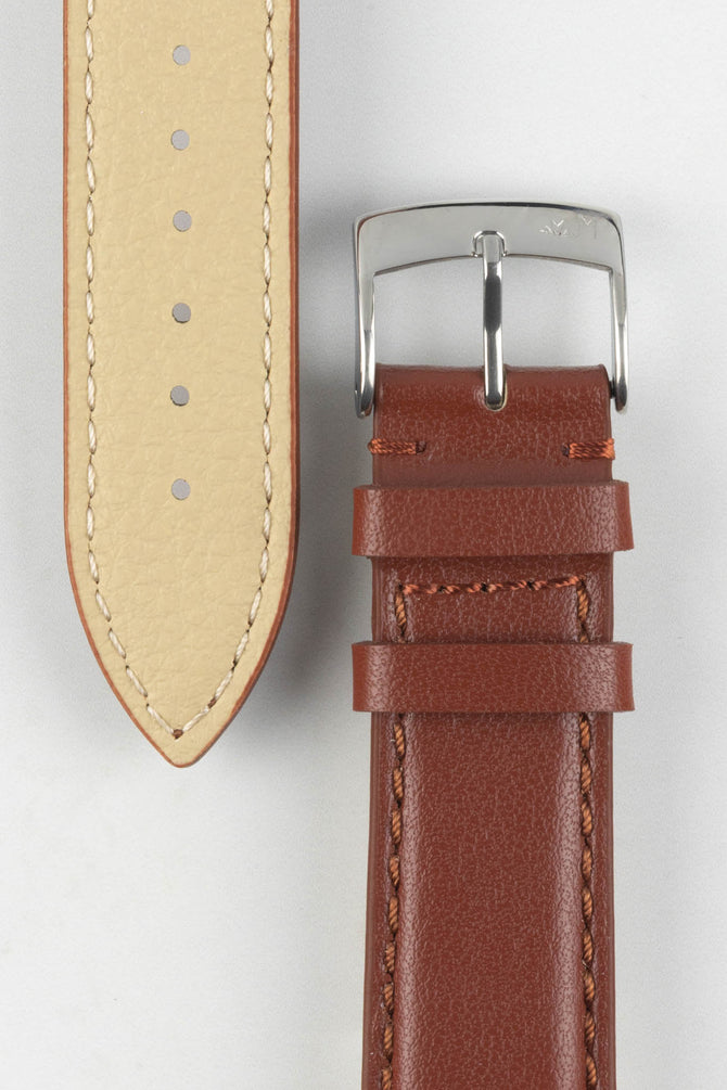 Morellato NAXOS Recycled Leather-Fibre Watch Strap in GOLD BROWN