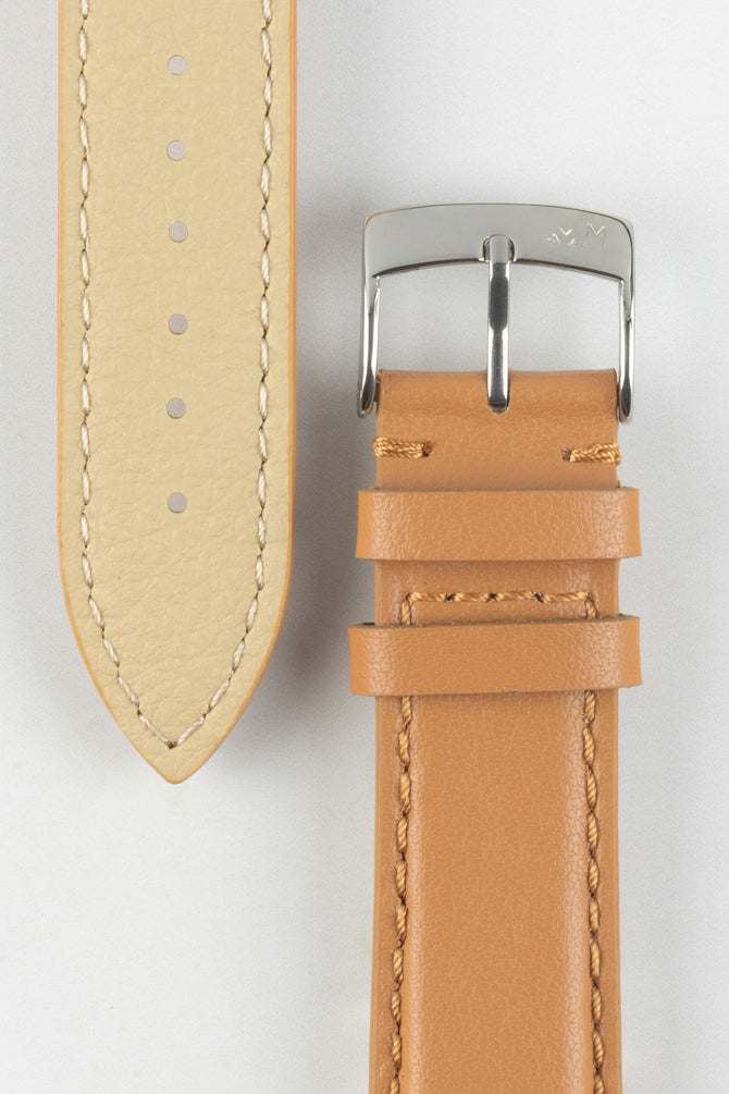 Morellato NAXOS Recycled Leather-Fibre Watch Strap in HONEY
