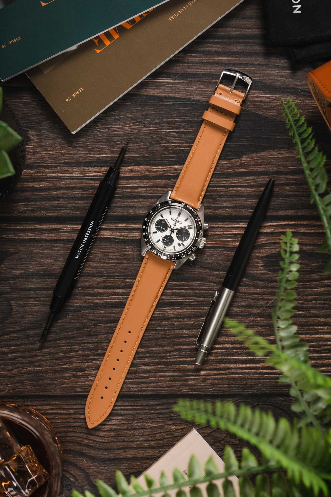 Morellato NAXOS Recycled Leather-Fibre Watch Strap in HONEY