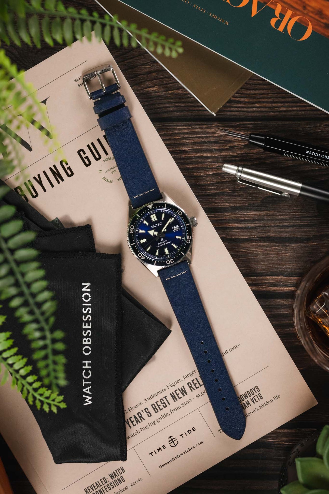 Morellato PAROS Recycled Leather-Fibre Watch Strap in BLUE