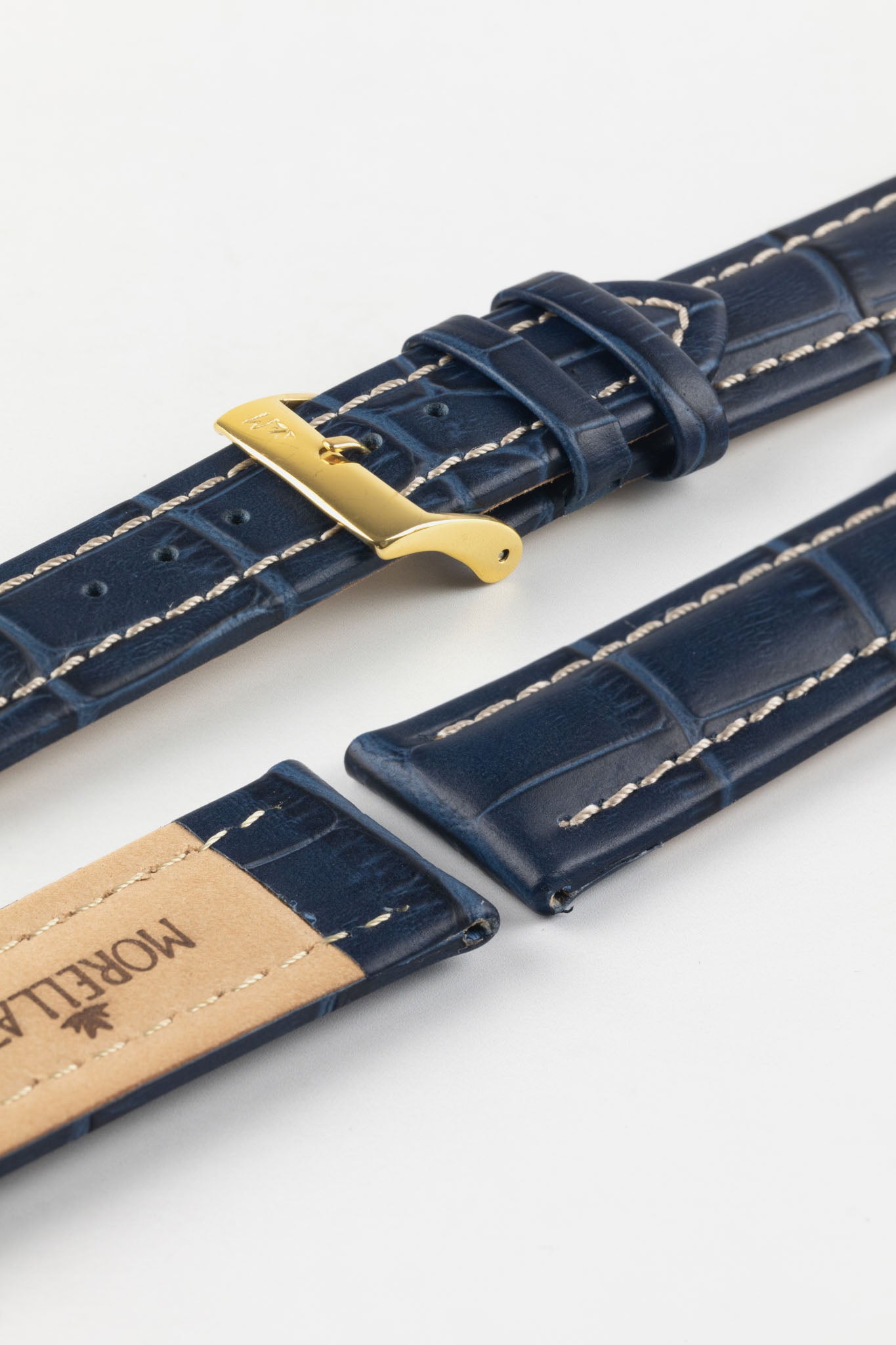 Morellato PLUS Alligator-Embossed Leather Watch Strap in BLUE Morellato PLUS Alligator-Embossed Leather Watch Strap in BLUE