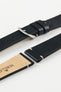 Morellato POLLOCK Vintage Lug-Stitched Calfskin Leather Watch Strap in BLACK