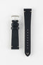 Morellato POLLOCK Vintage Lug-Stitched Calfskin Leather Watch Strap in BLACK