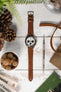 Morellato POLLOCK Vintage Lug-Stitched Calfskin Leather Watch Strap in BROWN