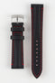 Morellato RACE Motorsport Microfibre Watch Strap in BLACK with RED Stitch