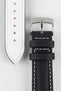 Morellato RACE Motorsport Microfibre Watch Strap in BLACK with WHITE Stitch