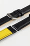 Morellato ROWING Water-Resistant Calfskin Leather Watch Strap in BLACK