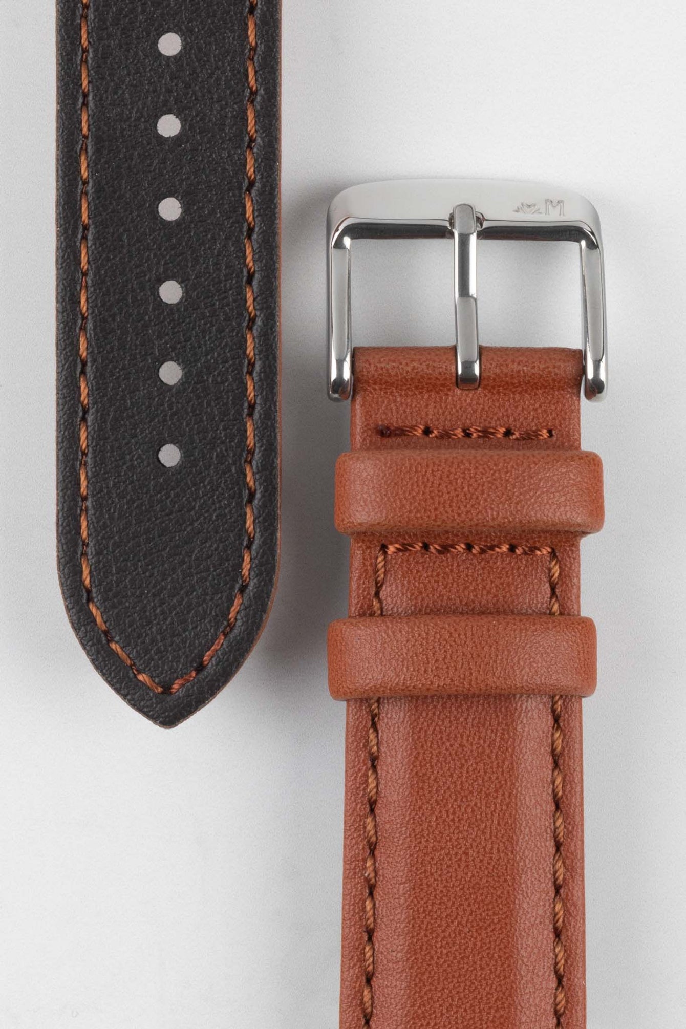 Morellato ROWING Water-Resistant Calfskin Leather Watch Strap in GOLD BROWN
