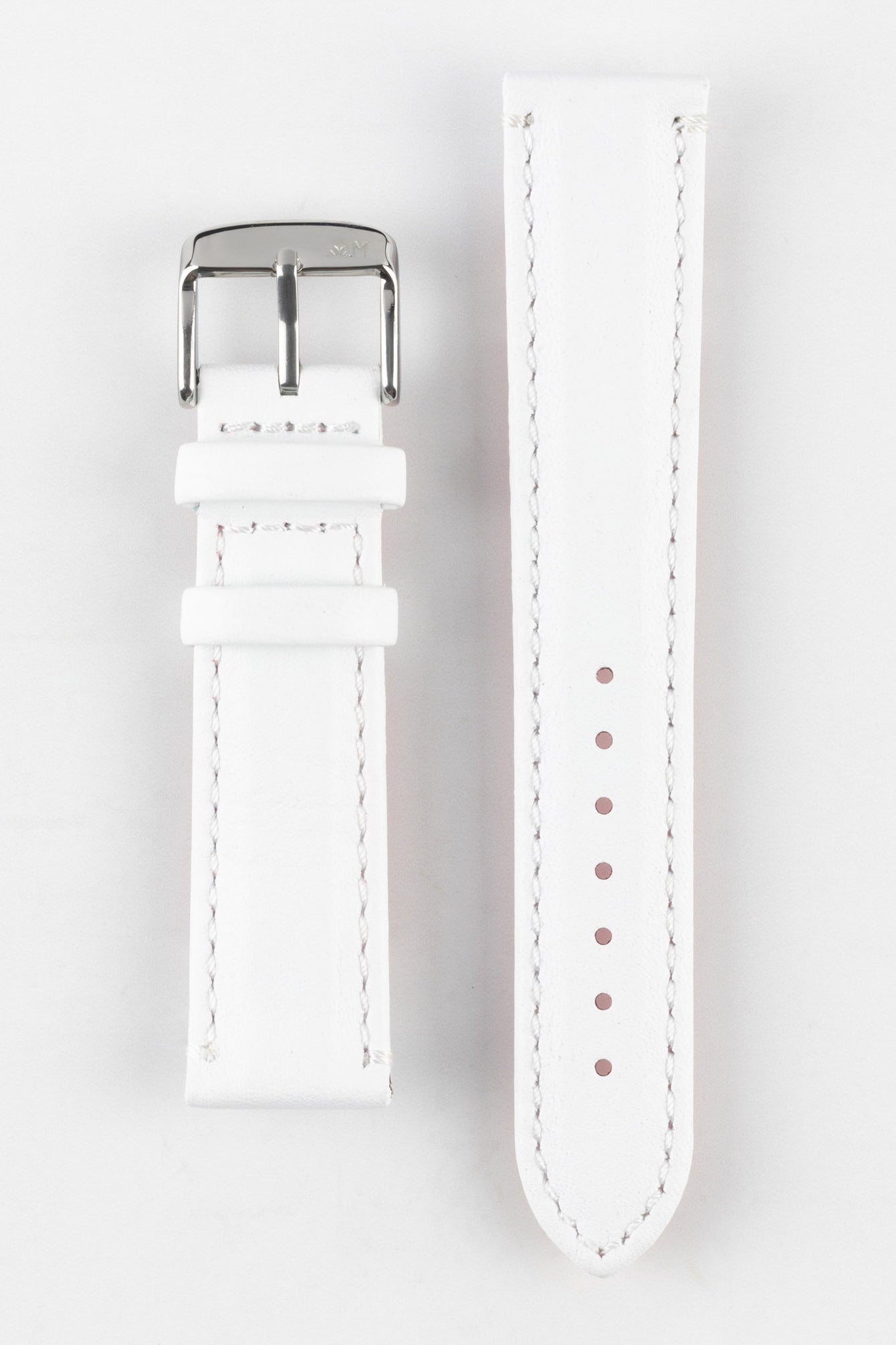 Morellato ROWING Water-Resistant Calfskin Leather Watch Strap in WHITE