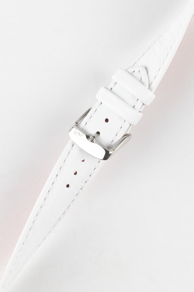 Morellato ROWING Water-Resistant Calfskin Leather Watch Strap in WHITE