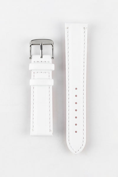 Morellato ROWING Water-Resistant Calfskin Leather Watch Strap in WHITE