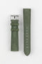 Morellato SCHUMANN green suede watch strap, disassembled on white. Explore our selection of durable replacement watch bands.