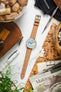 Morellato SOCCER Alligator-Embossed Calfskin Leather Watch Strap in BEIGE