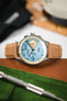 Morellato SOCCER Alligator-Embossed Calfskin Leather Watch Strap in BEIGE