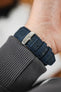 Morellato SOCCER Alligator-Embossed Calfskin Leather Watch Strap in BLUE