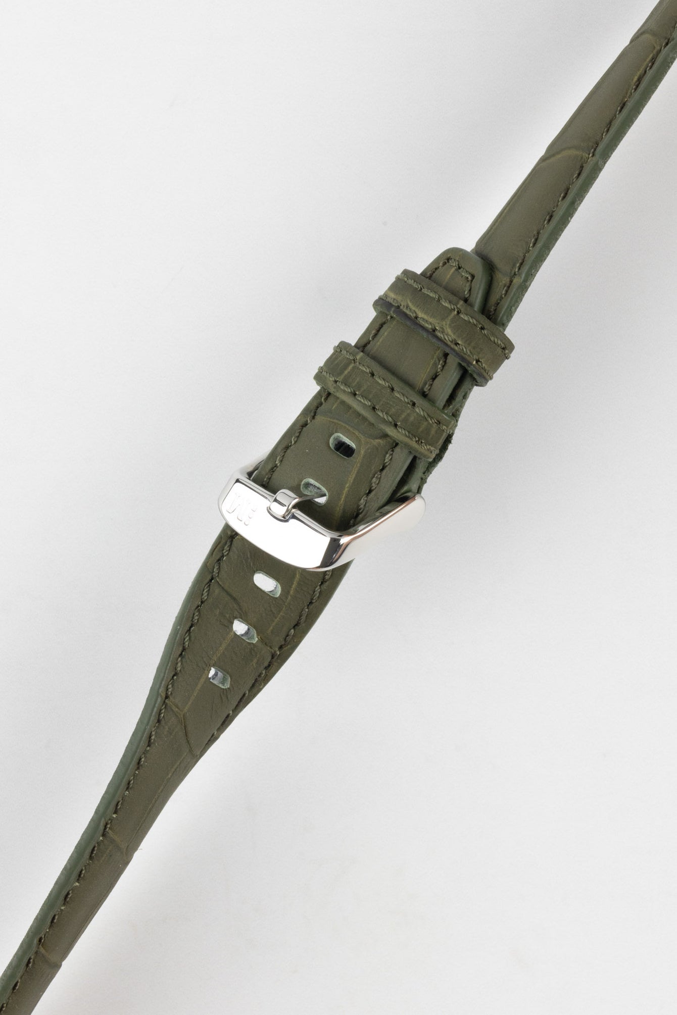 Morellato SOCCER Alligator-Embossed Calfskin Leather Watch Strap in GREEN