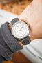 Morellato SOCCER Alligator-Embossed Calfskin Leather Watch Strap in GREY