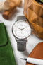 Morellato SOCCER Alligator-Embossed Calfskin Leather Watch Strap in GREY