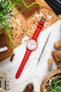 Morellato SOCCER Alligator-Embossed Calfskin Leather Watch Strap in RED