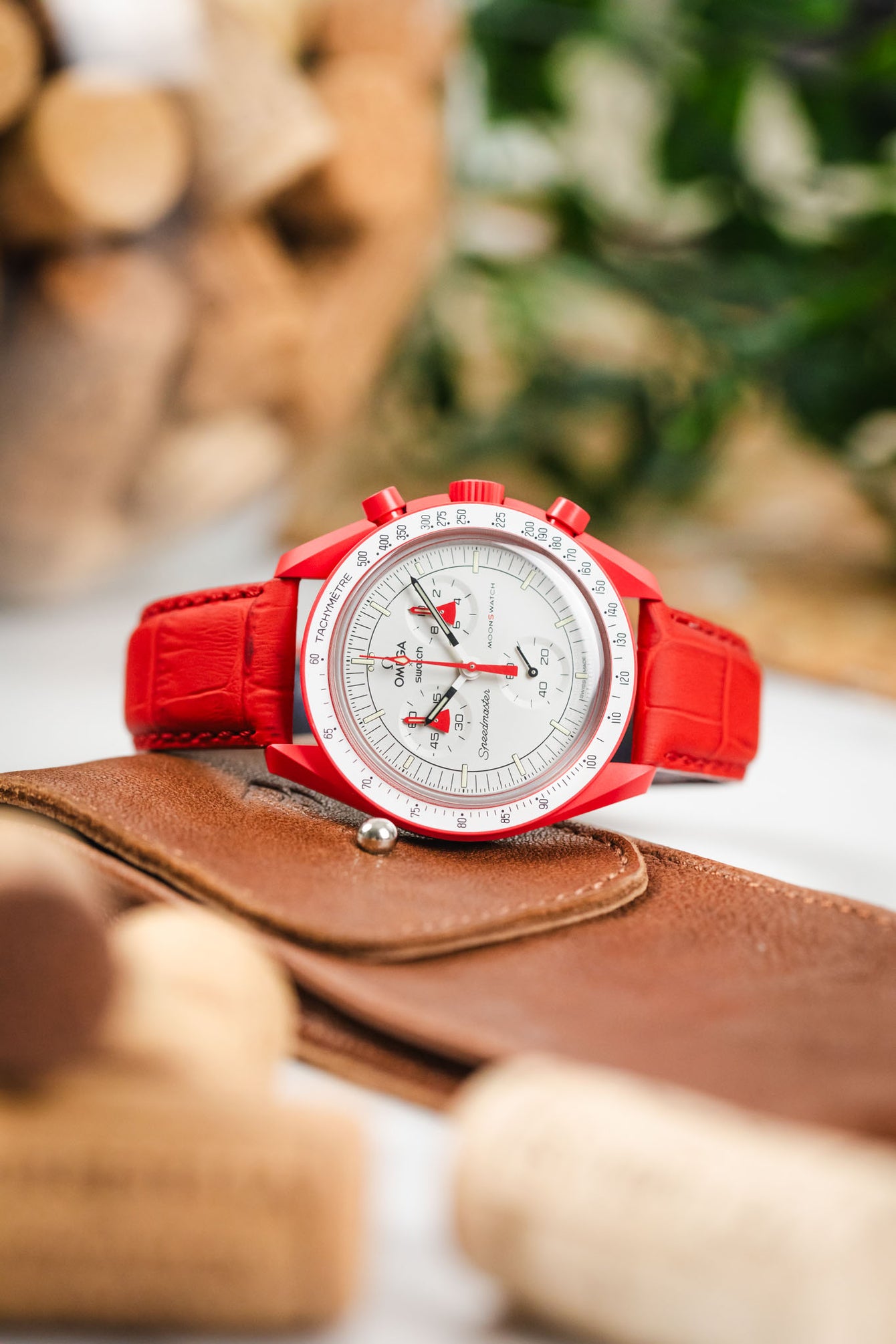 Morellato SOCCER Alligator-Embossed Calfskin Leather Watch Strap in RED