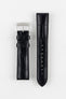 The black Morellato Tiepolo watch strap is photographed on a white background, highlighting its design. Perfect for watch enthusiasts.
