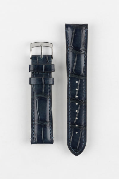 The Morellato Tiepolo watch strap in blue, photographed against a white background. This is a great choice for watch enthusiasts.
