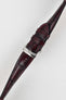 Morellato Tiepolo watch strap in burgundy, a sophisticated watch accessory with a silver polished buckle.