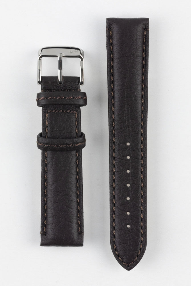 Morellato TINTORETTO Genuine Deerskin Leather Watch Strap in DARK BROWN
