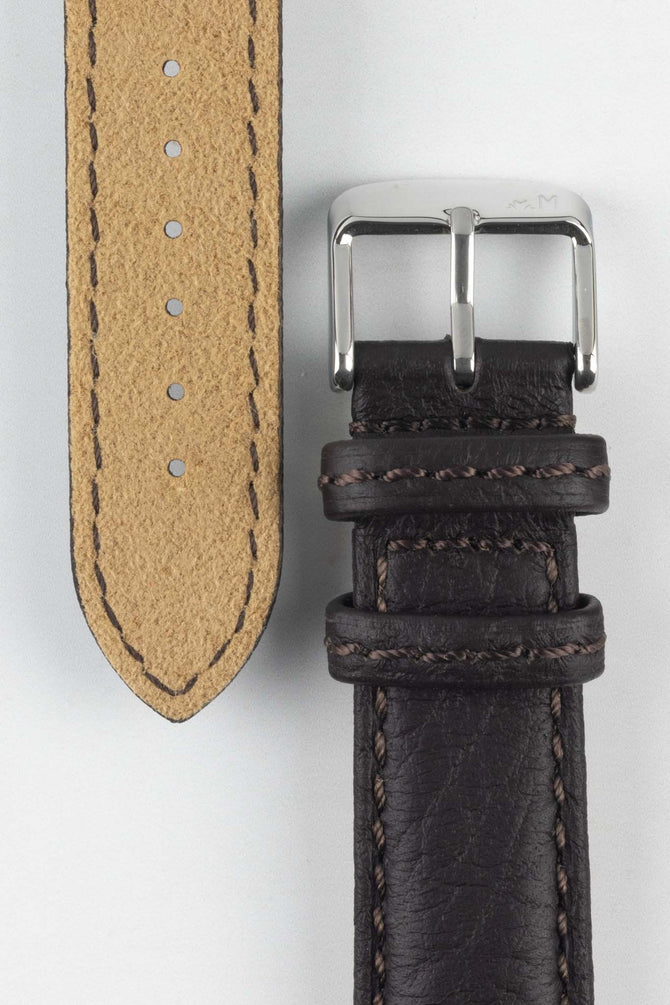 Morellato TINTORETTO Genuine Deerskin Leather Watch Strap in DARK BROWN