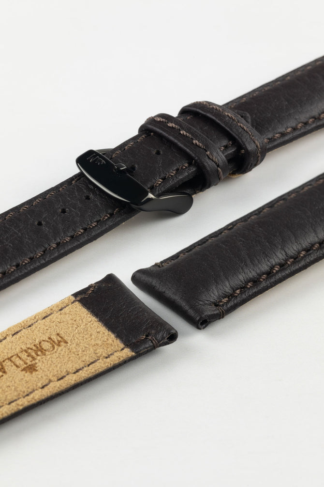 Morellato TINTORETTO Genuine Deerskin Leather Watch Strap in DARK BROWN