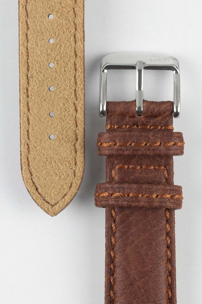 Morellato TINTORETTO Genuine Deerskin Leather Watch Strap in GOLD BROWN