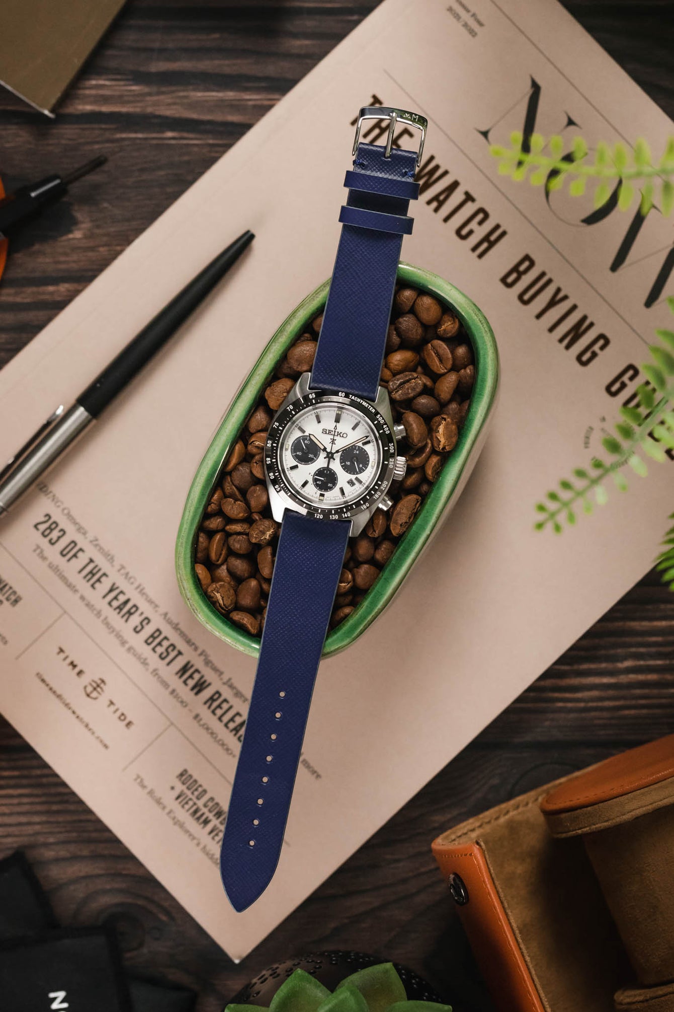Morellato ZANTE Recycled Leather-Fibre Watch Strap in BLUE