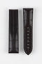 Image Showing Topside of Omega 98000234 Genuine Alligator Skin Watch Strap in Dark Brown, the strap has a 22mm lug width.