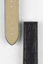 Close up of topside and lining of Omega Alligator Watch Strap, showing the soft leather lining and deployment end.