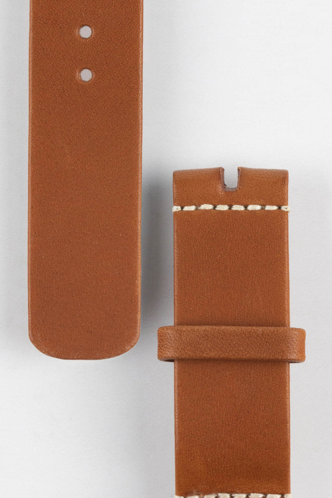 OMEGA Novonappa Leather One-Piece Watch Strap in GOLD BROWN