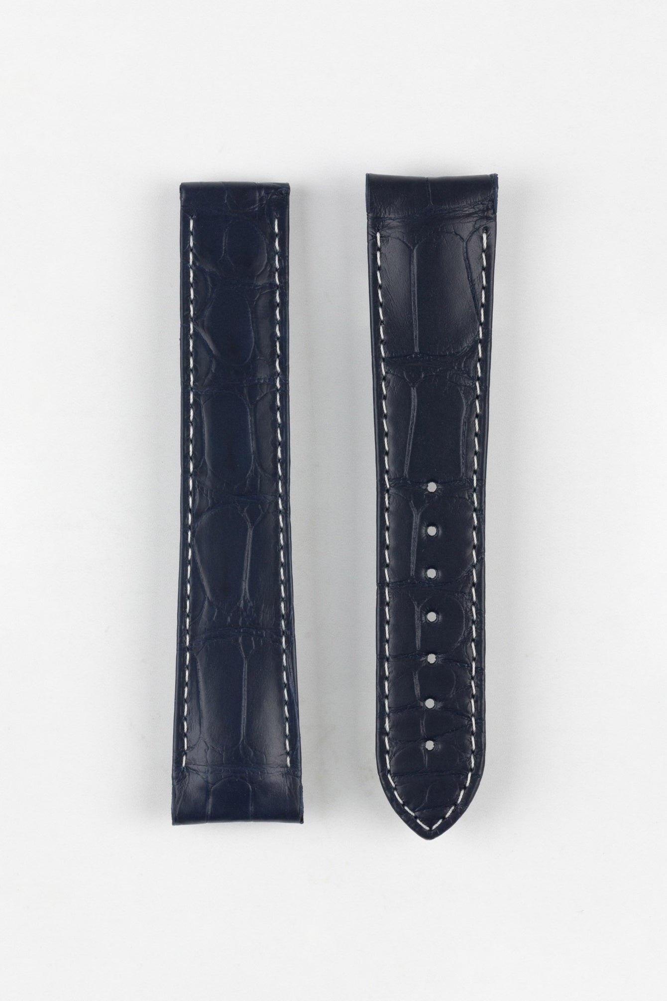 OMEGA CUZ005171 Speedmaster Moonphase 21mm Genuine Alligator Deployment Watch Strap in BLUE