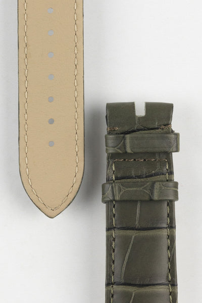 OMEGA CUZ014061 Speedmaster 20mm Genuine Alligator Watch Strap - KHAKI GREEN