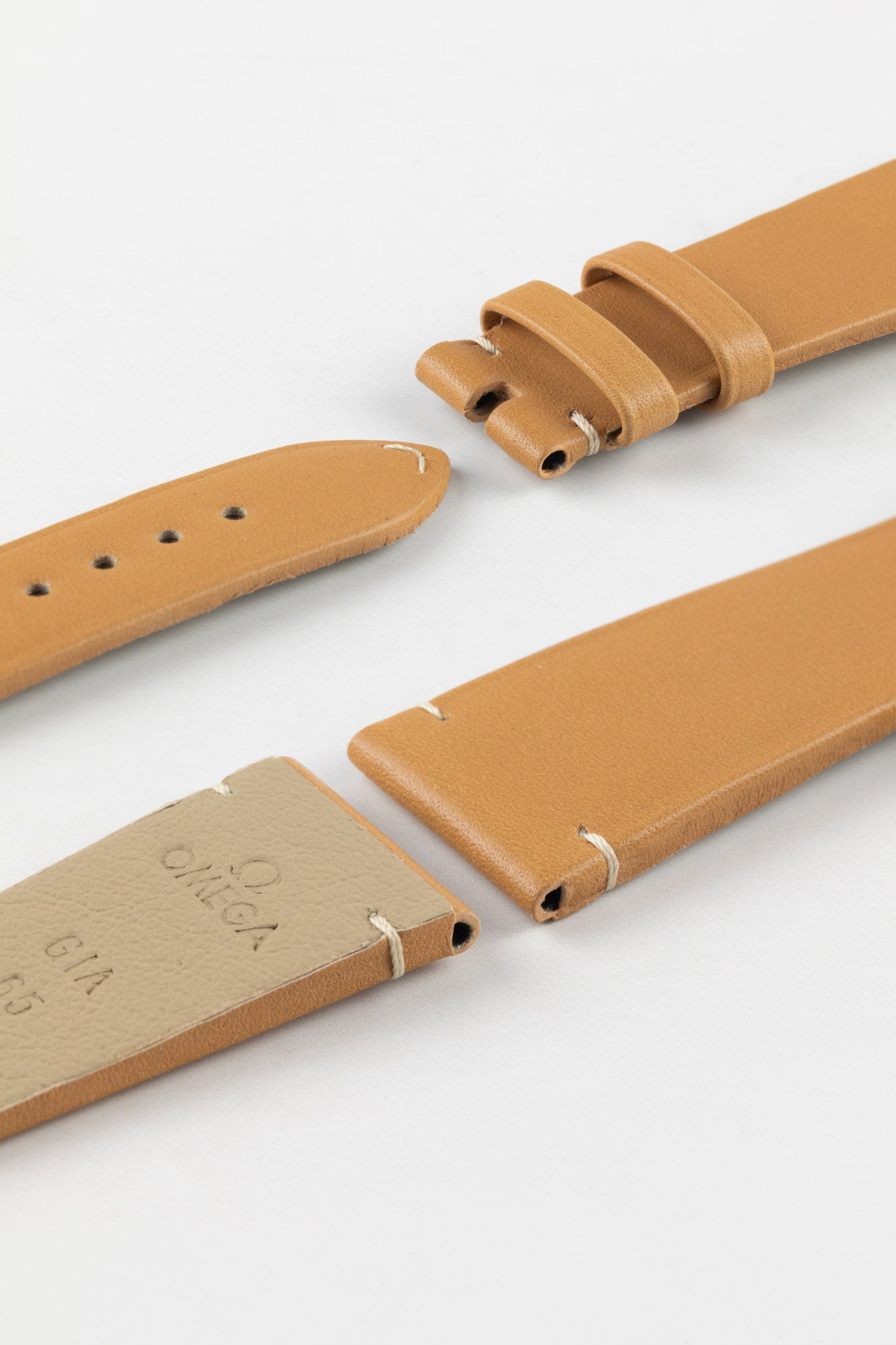 Vintage Omega Leather Watch Strap Gold Brown WO UK Watch