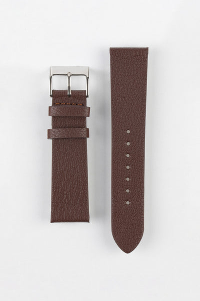 Pebro BILLY Genuine Goatskin Leather Watch Strap in DARK BROWN
