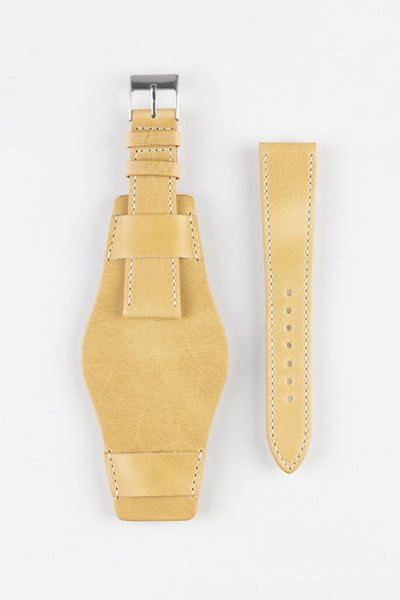 Pebro Vintage Leather BUND Watch Strap in MUSTARD