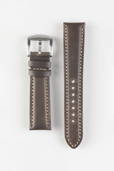 Pebro CADW Padded Vintage Leather Watch Strap in DARK BROWN