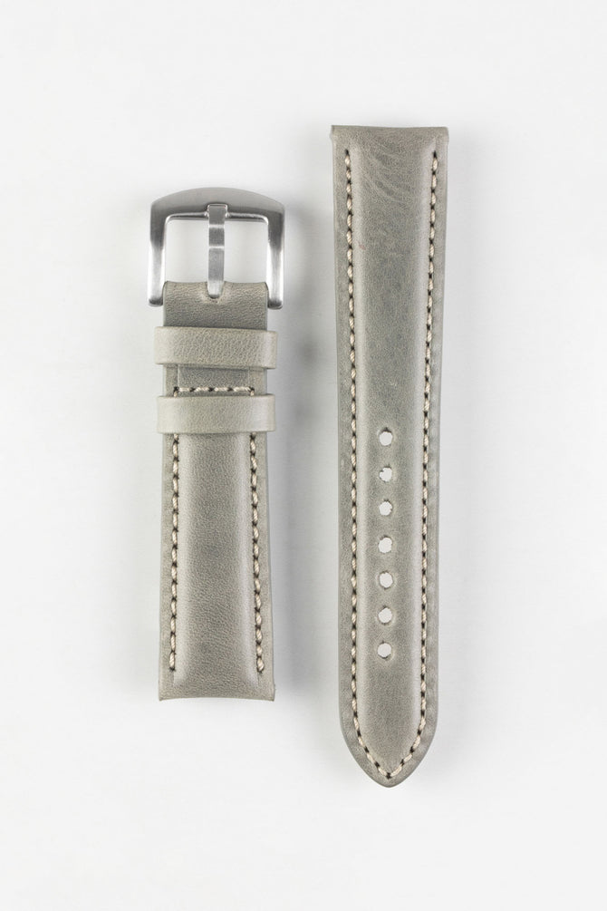 Pebro CADW Padded Vintage Leather Watch Strap in GREY