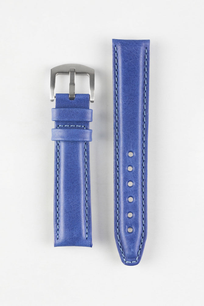 Pebro CADW Padded Vintage Leather Watch Strap in ROYAL BLUE