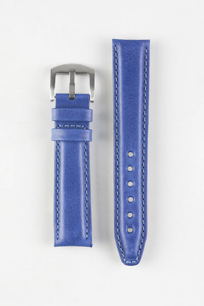 Pebro CADW Padded Vintage Leather Watch Strap in ROYAL BLUE