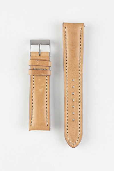 Pebro CADW DISTRESSED Padded Vintage Leather Watch Strap in SAND