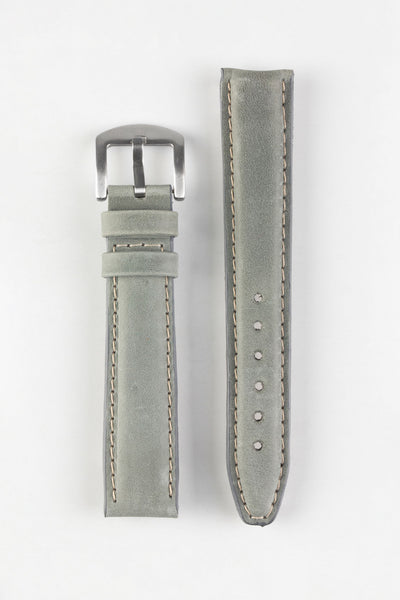 Pebro CADW XL Padded Vintage Leather Watch Strap in GREY