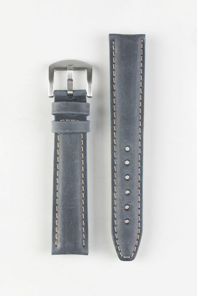 Pebro CADW XL Padded Vintage Leather Watch Strap in PALE BLUE