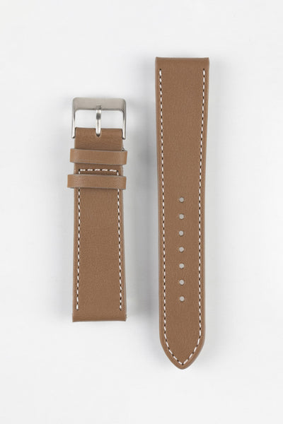 Pebro CLASSIC Unpadded Calfskin Leather Watch Strap in BEIGE