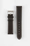 Pebro CLASSIC Unpadded Calfskin Leather Watch Strap in DARK BROWN