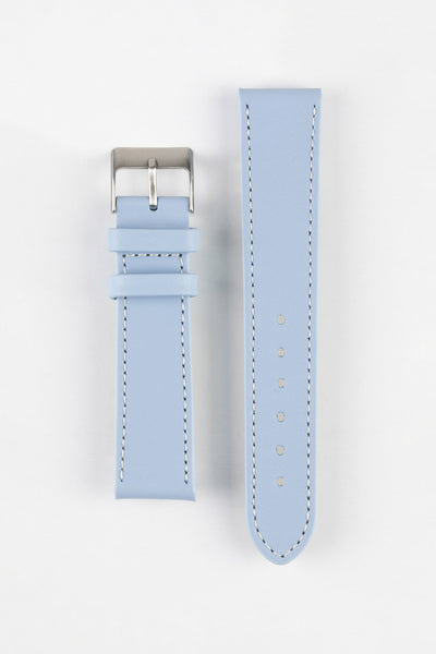 Pebro CLASSIC Unpadded Calfskin Leather Watch Strap in LIGHT BLUE